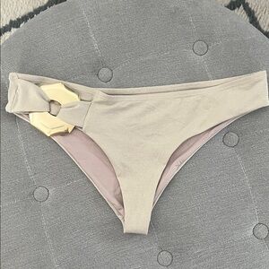 Elegant Cream Bikini Bottom with Gold Accent, Brand New, Never Worn
